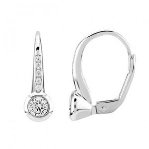 Boucles d'oreilles en argent, zircon, SI40-27